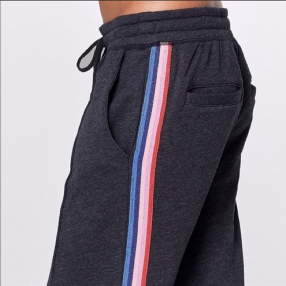 Spiritual Gangster Pants - Spiritual Gangster Stripe Terry Crop Sweatpants